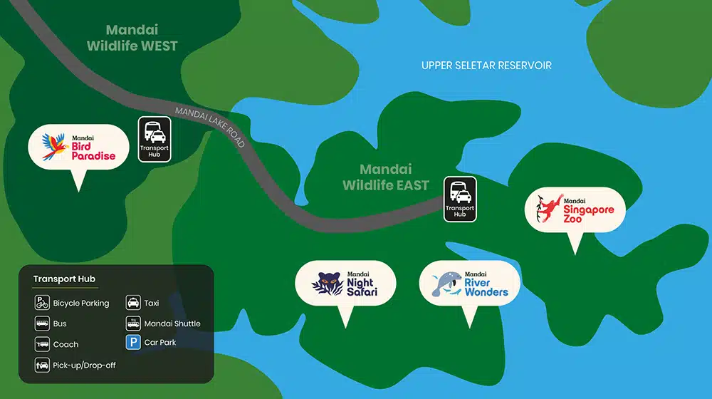 Singapore Four Wildlife Parks Map